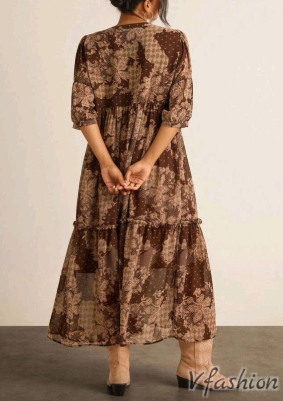 Шифонена рокля с волани