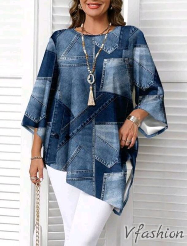 Асиметрична туника с принт