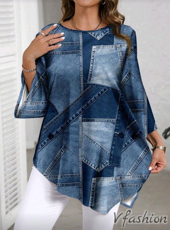 Асиметрична туника с принт