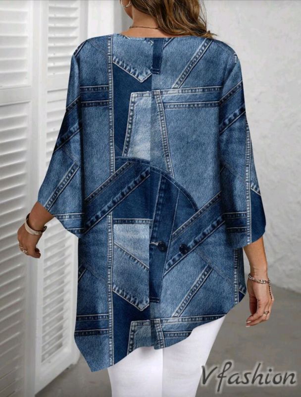 Асиметрична туника с принт