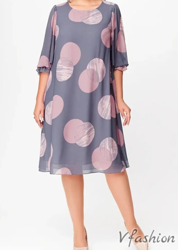 Шифонена рокля на точки