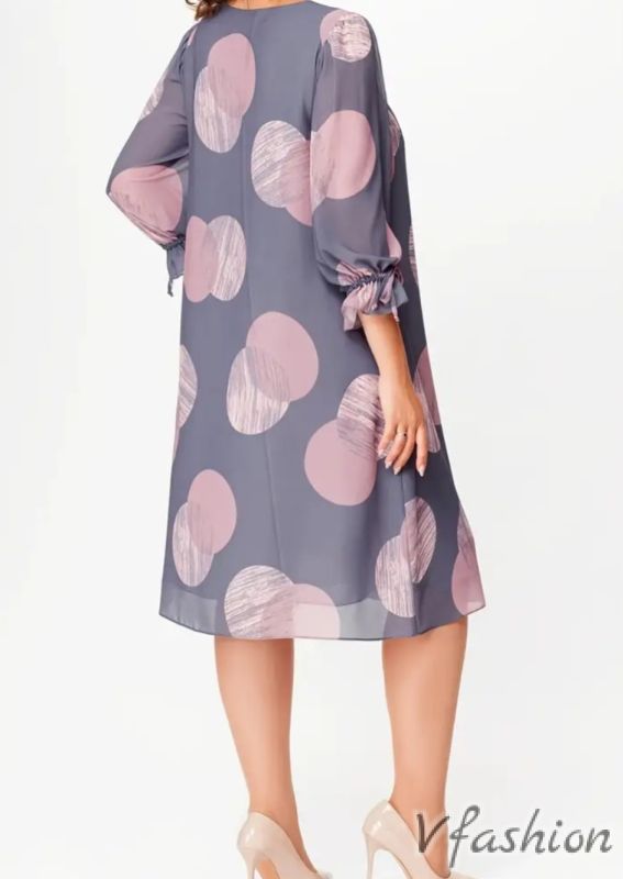 Шифонена рокля на точки