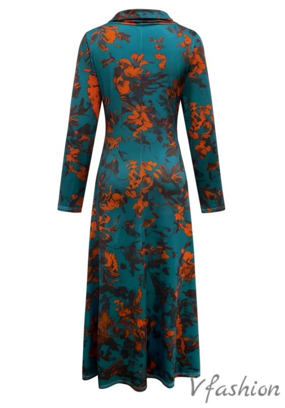 Еластична рокля с флорален принт