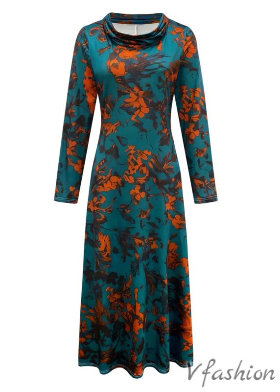 Еластична рокля с флорален принт