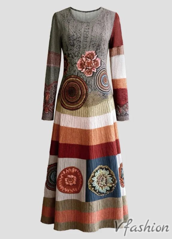 Еластична рокля с бохо принт