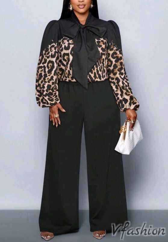 Комплект панталон и блуза с леопардов принт