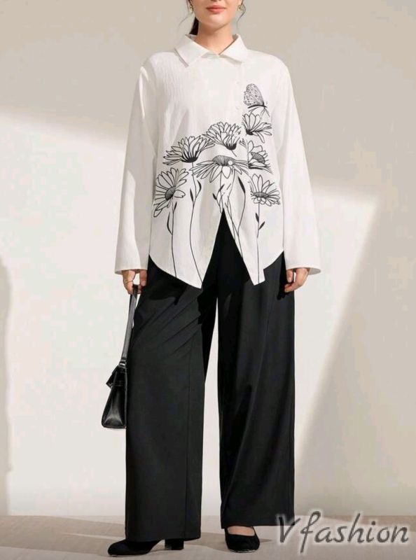 Комплект панталон и асиметрична риза