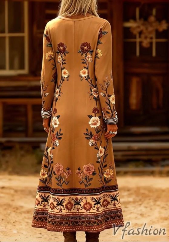 Еластична рокля на цветя в бохо стил