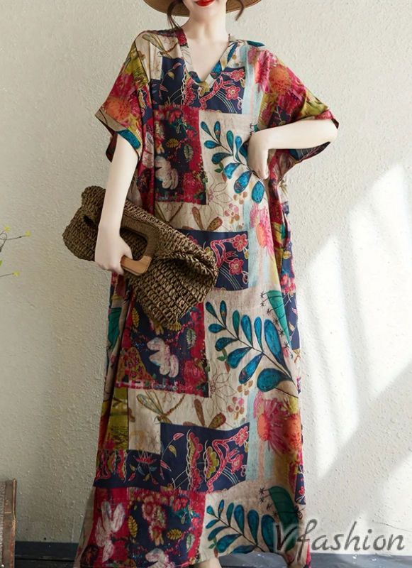 Дълга рокля с бохо принт