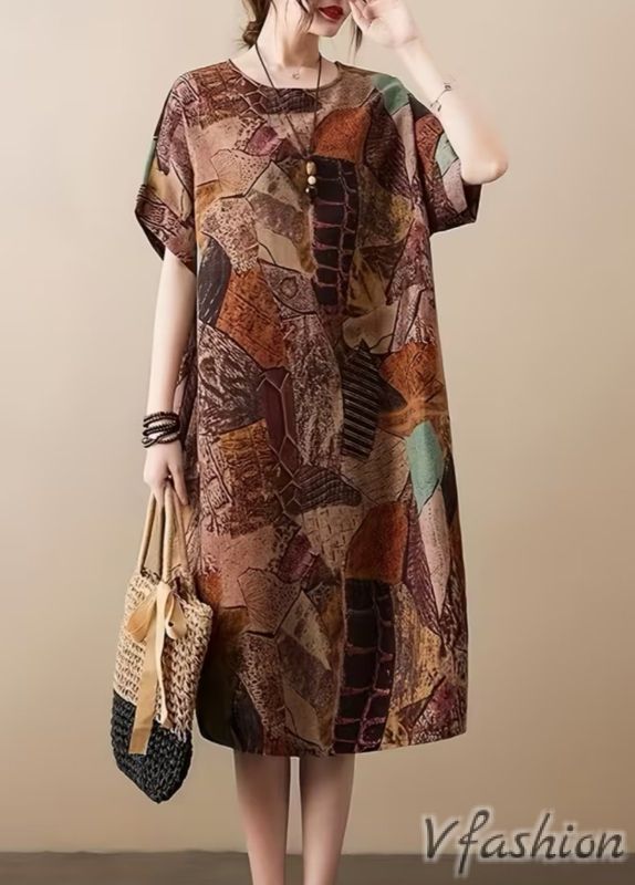 Рокля с джобове и бохо принт