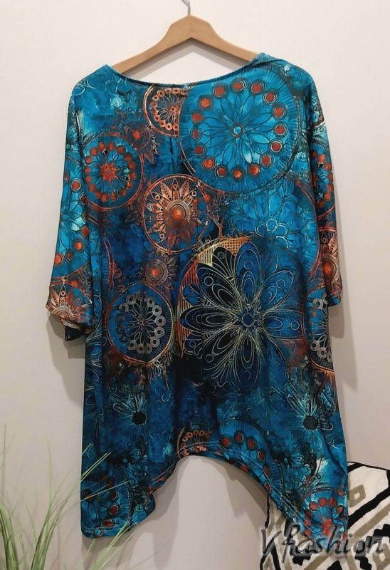 Еластична блуза с принт