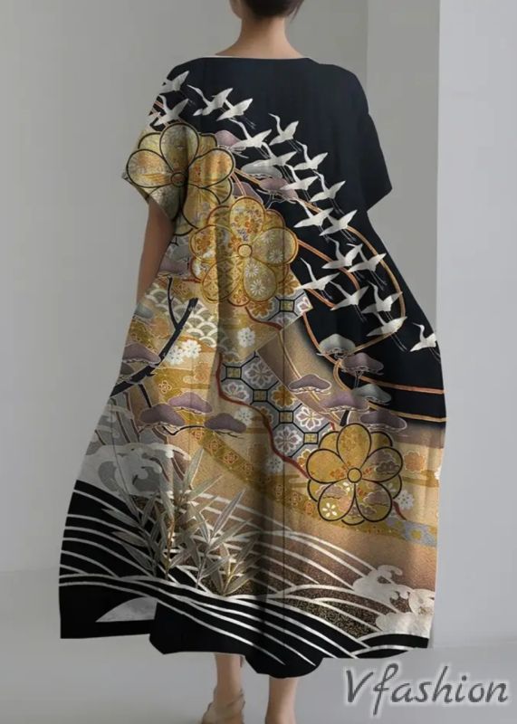 Рокля с джобове и принт