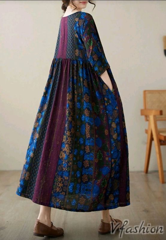 Разкроена рокля с бохо принт