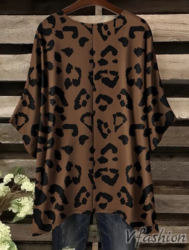 Еластична блуза с леопардов принт