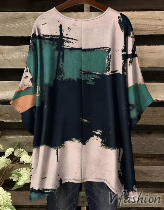 Еластична блуза с принт