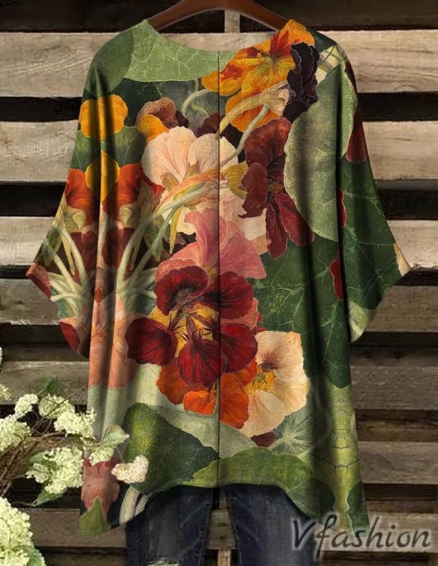 Еластична рокля с принт цветя