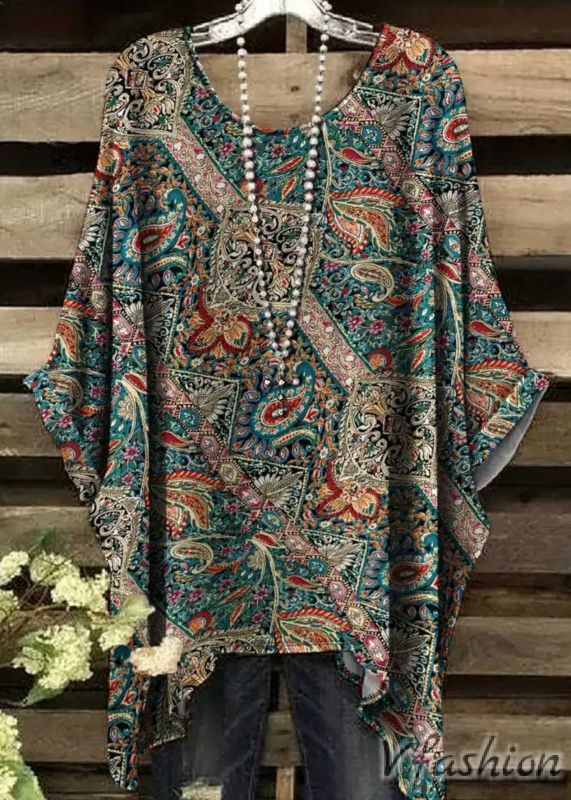 Еластична блуза с пейсли принт