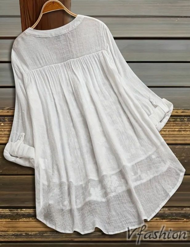 Блуза с дантела - бяла