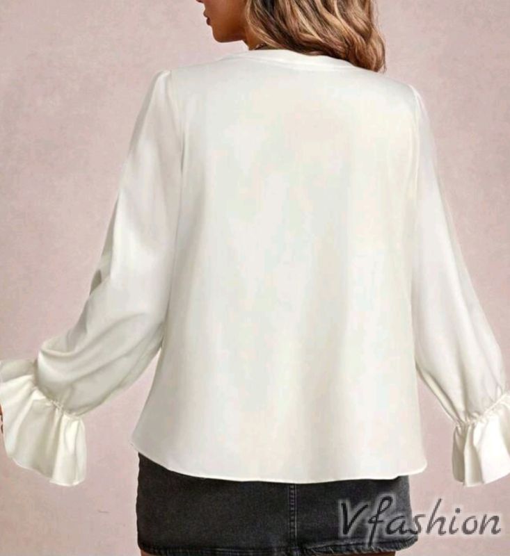 Риза с волани - бяла