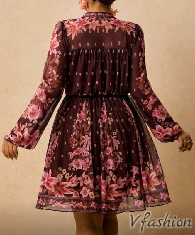 Шифонена рокля с пискюли