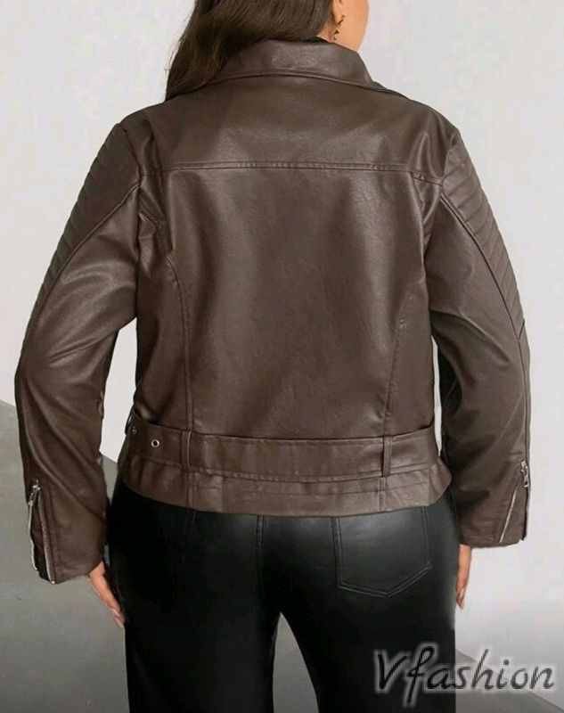 Яке от еко кожа - кафяво