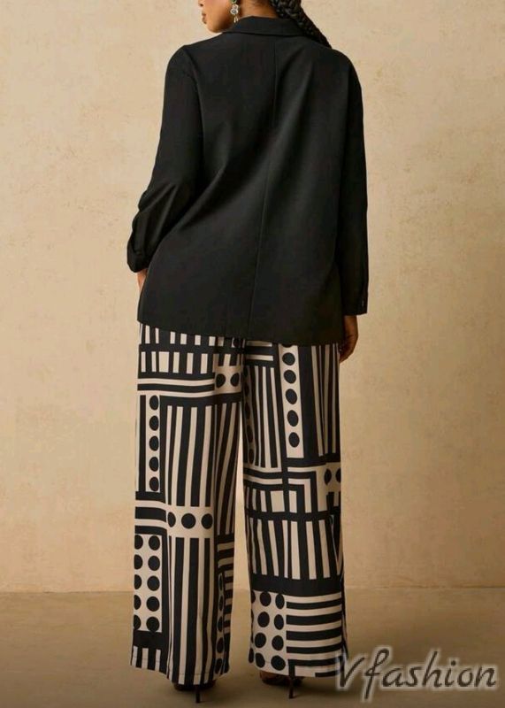 Комплект риза и панталон в черно и бяло