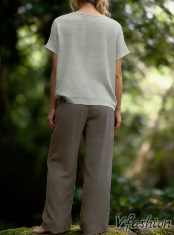 Комплект панталон и блуза с принт