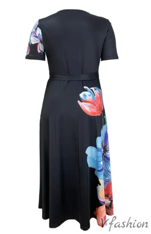 Еластична рокля на цветя