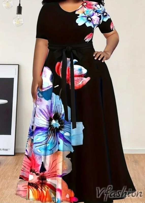 Еластична рокля на цветя