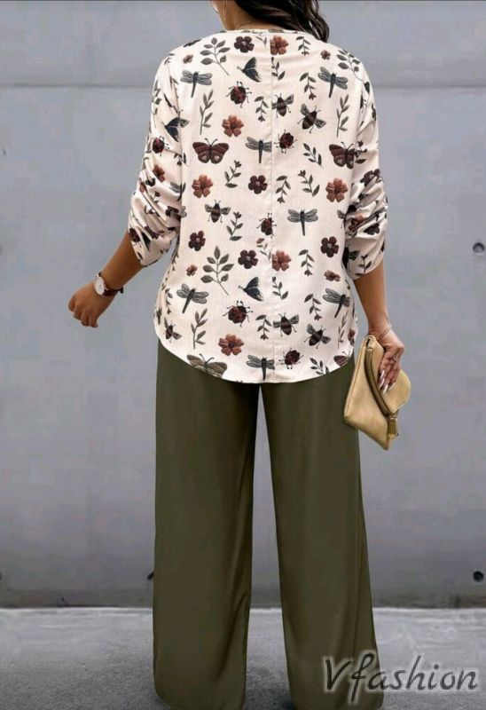 Комплект панталон и риза с принт