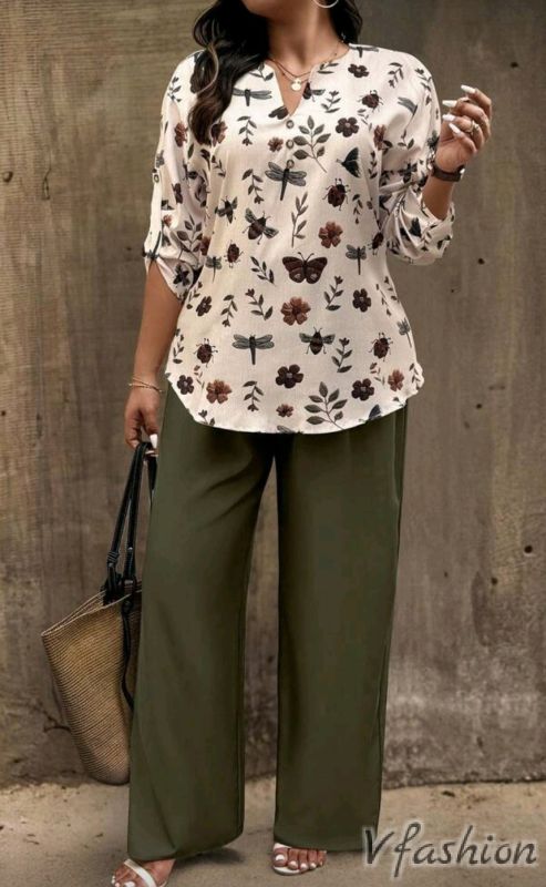 Комплект панталон и риза с принт
