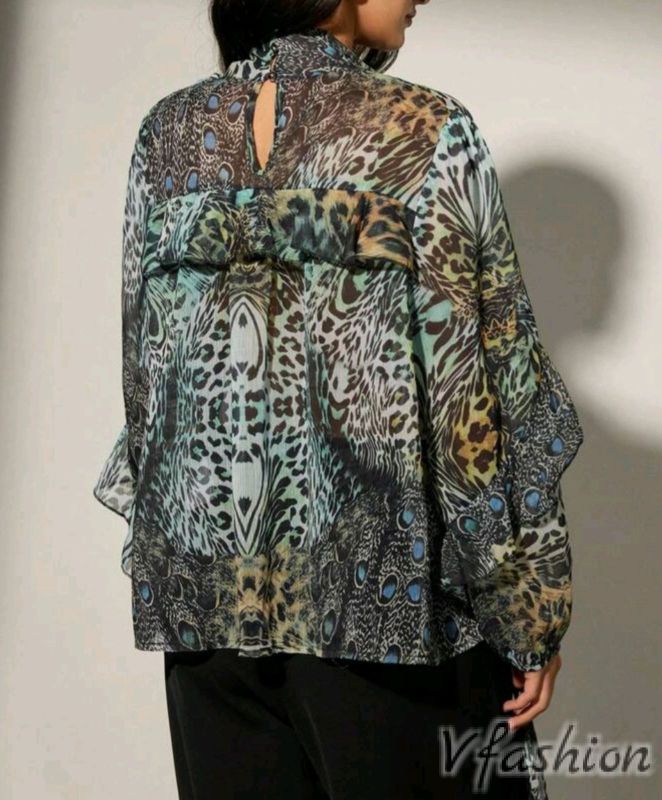 Риза с леопардов принт