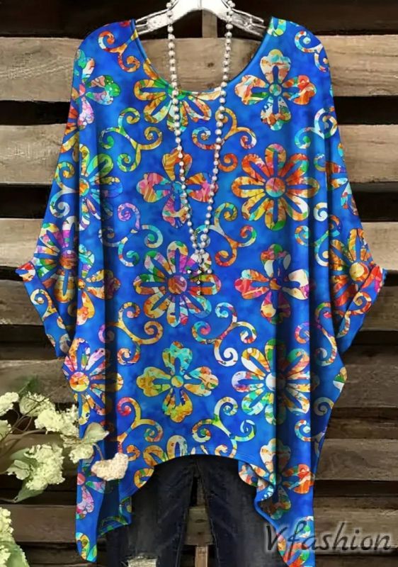 Еластична блуза на цветя