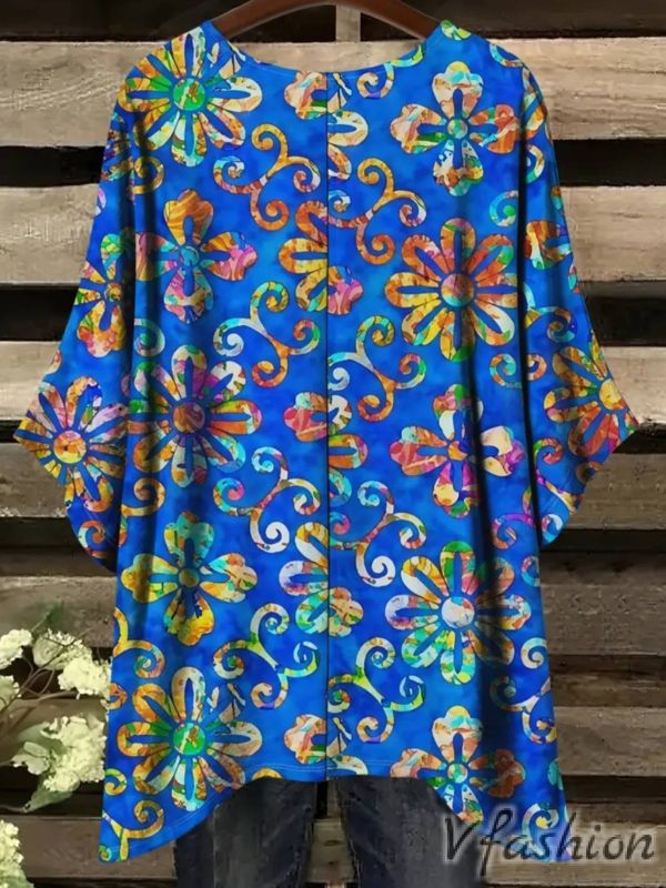 Еластична блуза на цветя