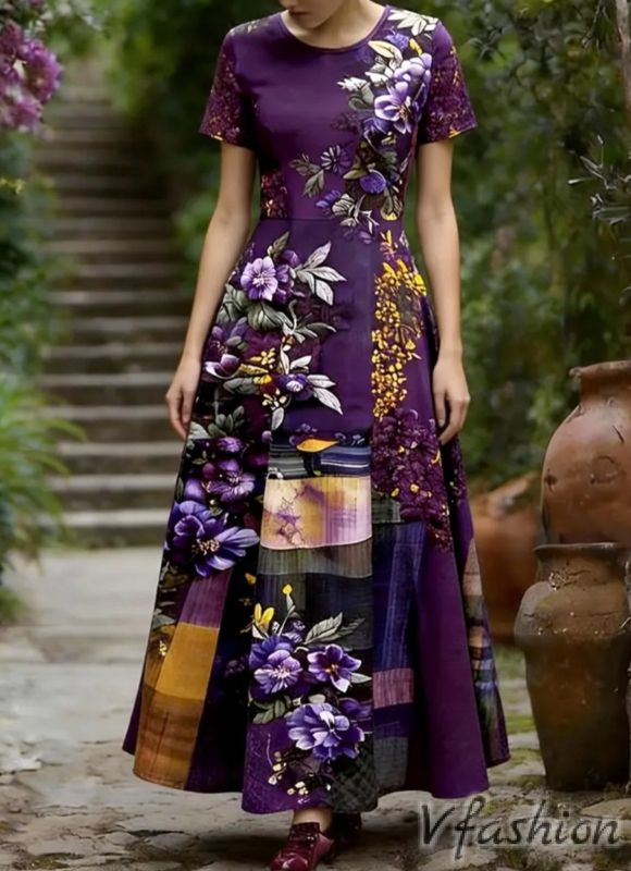 Рокля с принт красиви цветя