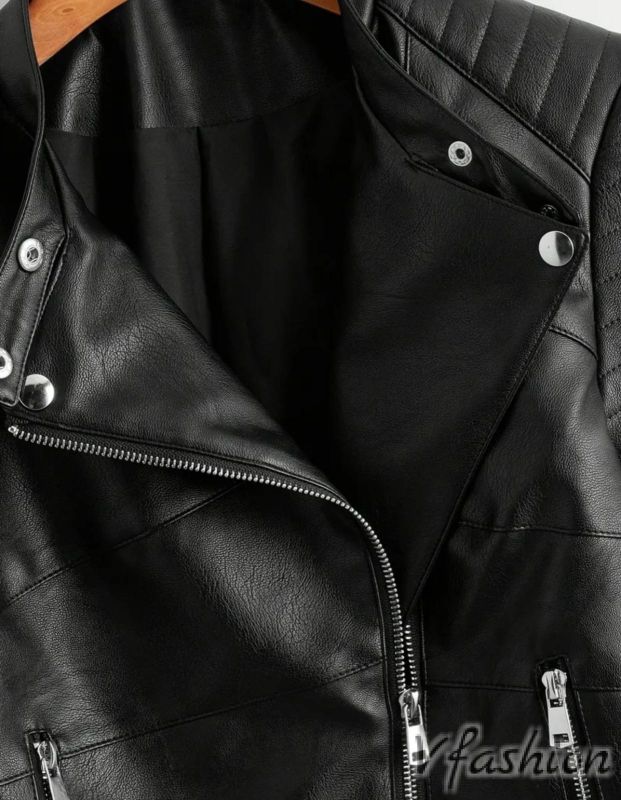 Яке от еко кожа - черно