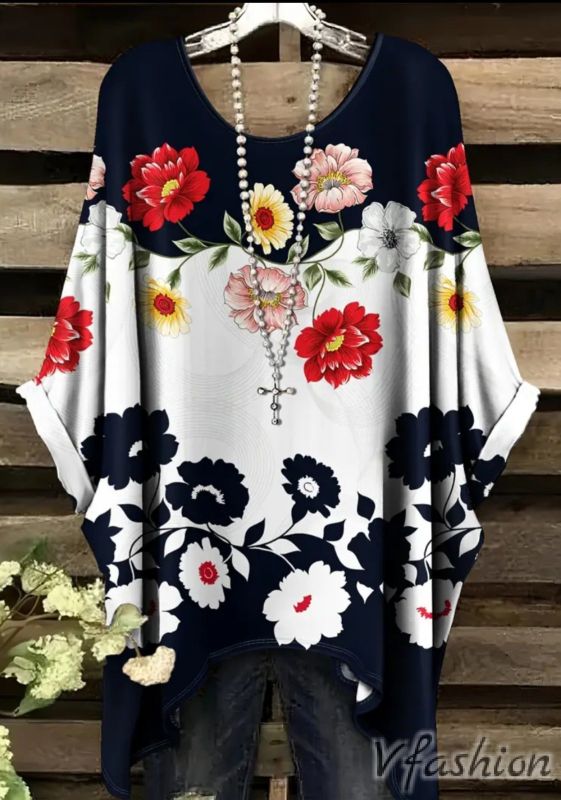 Еластична блуза на цветя 