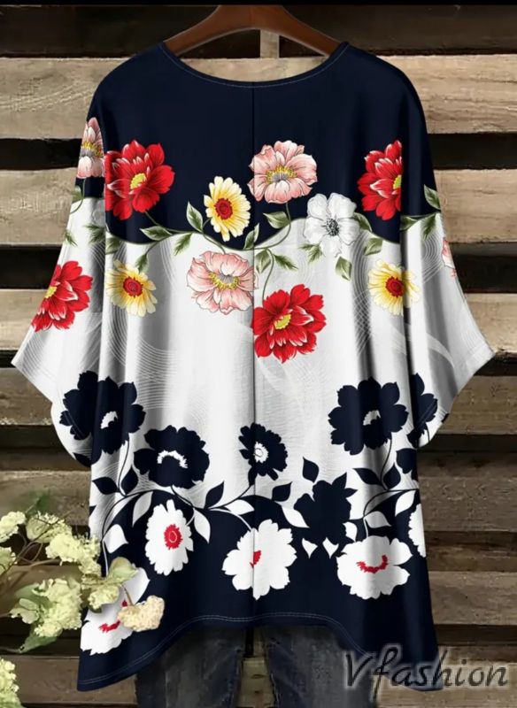 Еластична блуза на цветя 