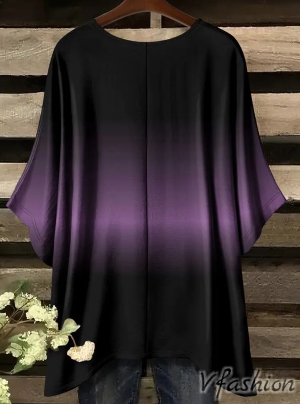 Еластична блуза с принт пеперуда