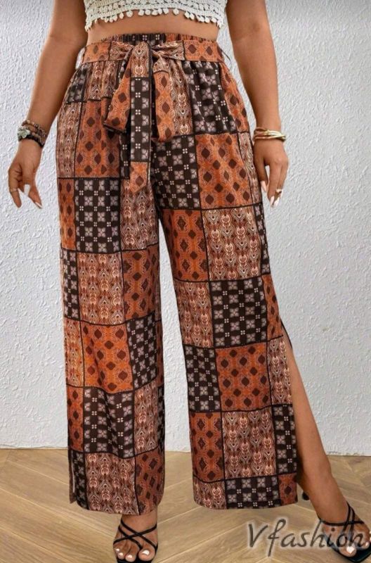 Панталон на ластик с пачуърк принт