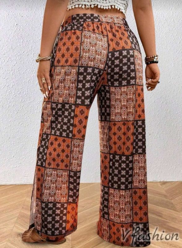 Панталон на ластик с пачуърк принт