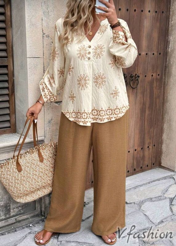 Комплект панталон и риза с принт