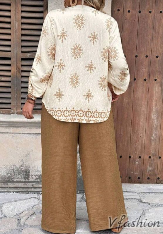 Комплект панталон и риза с принт