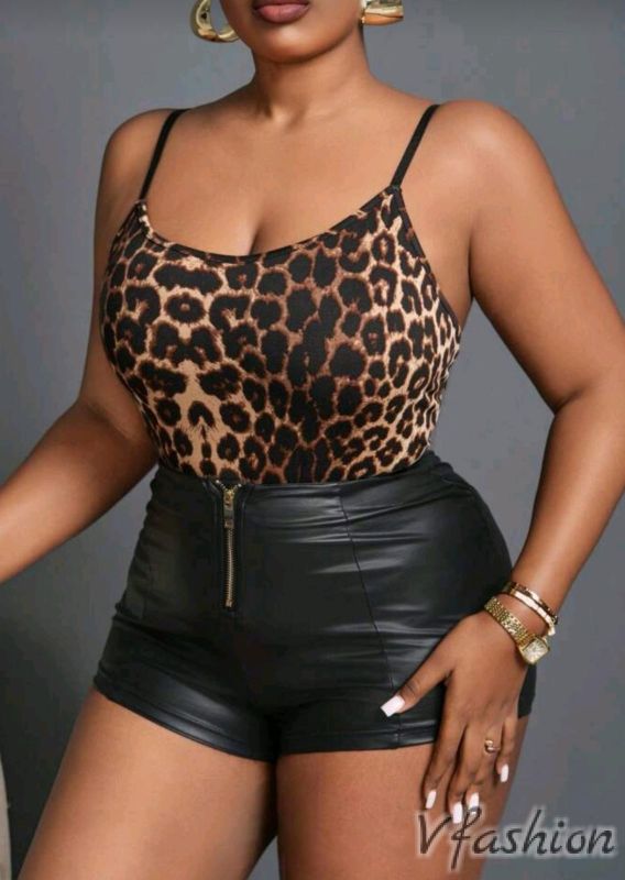 Боди с леопардов принт