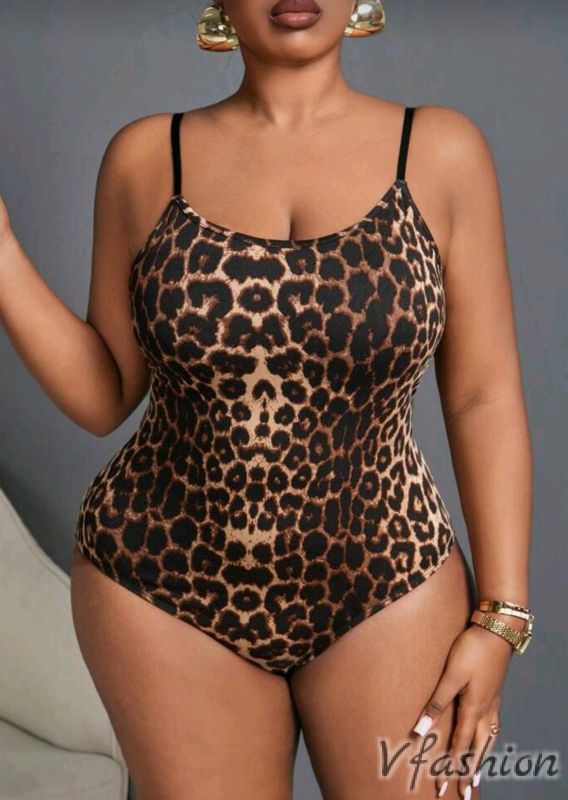 Боди с леопардов принт