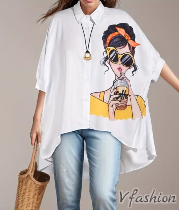 Риза с принт жена