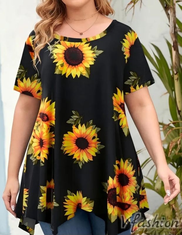 Туника с принт слънчогледи