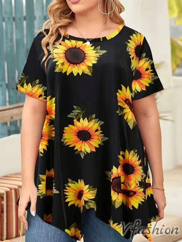 Туника с принт слънчогледи