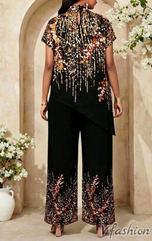 Комплект панталон и блуза с принт