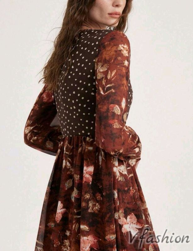 Шифонена рокля с етно стил